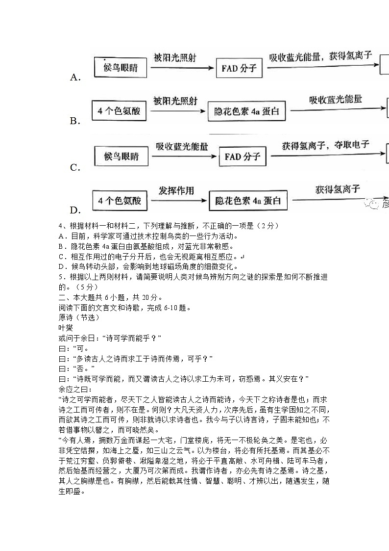 2022年北京市海淀区高二（下）期末语文试卷及答案第3页