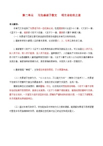 第二单元   习先秦诸子散文 明立身处世之道 ——【期末复习】高二语文单元知识点梳理学案（统编版选择性必修上册）