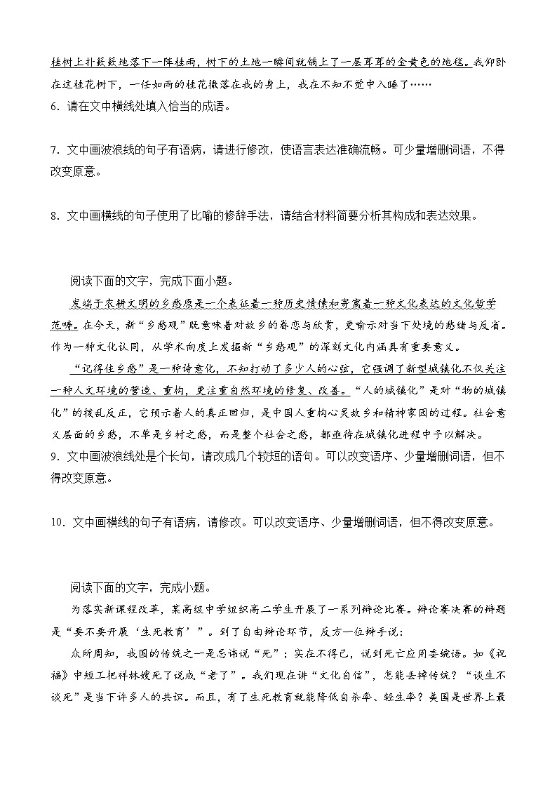 专题06 语言文字运用——2022-2023学年高二语文下学期期末知识点精讲+训练学案+期末模拟卷（统编版选修中册+下册）03