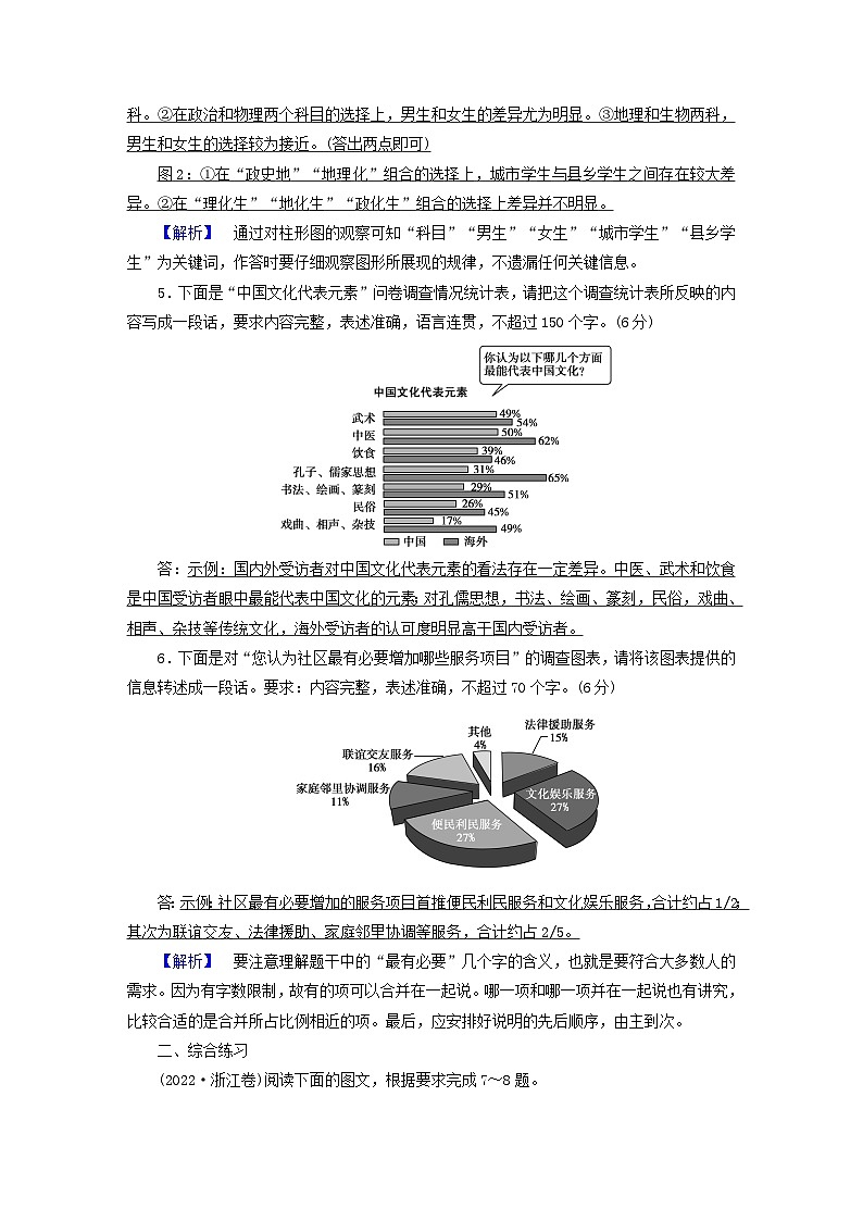 新教材适用2024版高考语文一轮总复习练案35复习任务群四语言文字运用专题八语言文字运用分点突破九图表文转换第3页