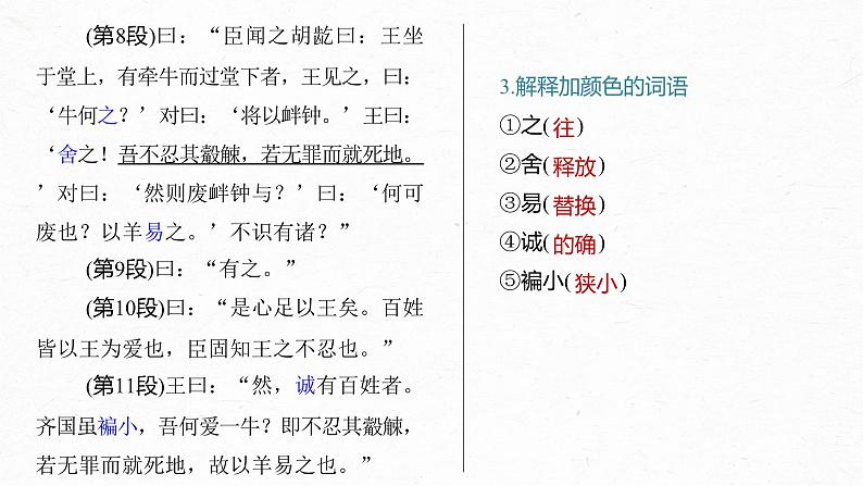 《齐桓晋文之事》-2023年新高考语文文言文复习之课内精选篇目梳理课件PPT第6页