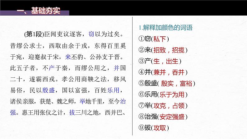《谏逐客书》-2023年新高考语文文言文复习之课内精选篇目梳理课件PPT第5页