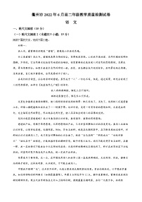 2022衢州高二下学期6月教学质量检测语文试题含解析