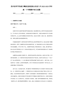 2022-2023学年贵州省毕节市威宁彝族回族苗族自治县八中高一下学期期中语文试题含解析