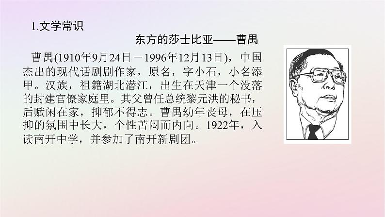 新教材2023版高中语文第二单元良知与悲悯5雷雨节选课件部编版必修下册05