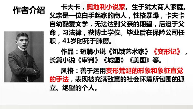 《变形记（节选）》课件2022-2023学年统编版高中语文必修下册04