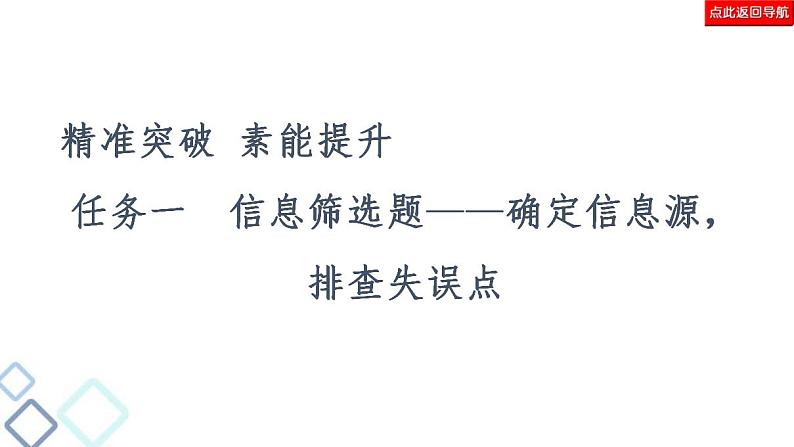 高考语文二轮复习强化课件复习任务群1 任务1　信息筛选题——确定信息源，排查失误点第5页