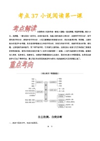 高考语文一轮复习考点一遍过考点37小说阅读第一课 （含答案）