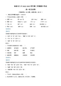 精品解析：新疆哈密市八中2022-2023学年高一下学期期中语文试题（解析版）