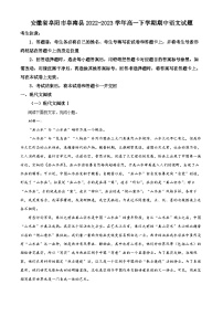 安徽省阜阳市阜南县2022-2023学年高一下学期期中语文试题  （含解析）