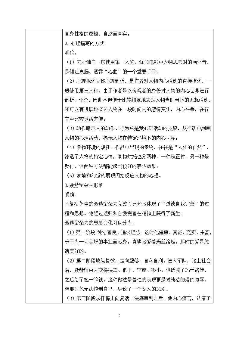 第三单元第四节《复活（节选）》第二课时课件+教案02