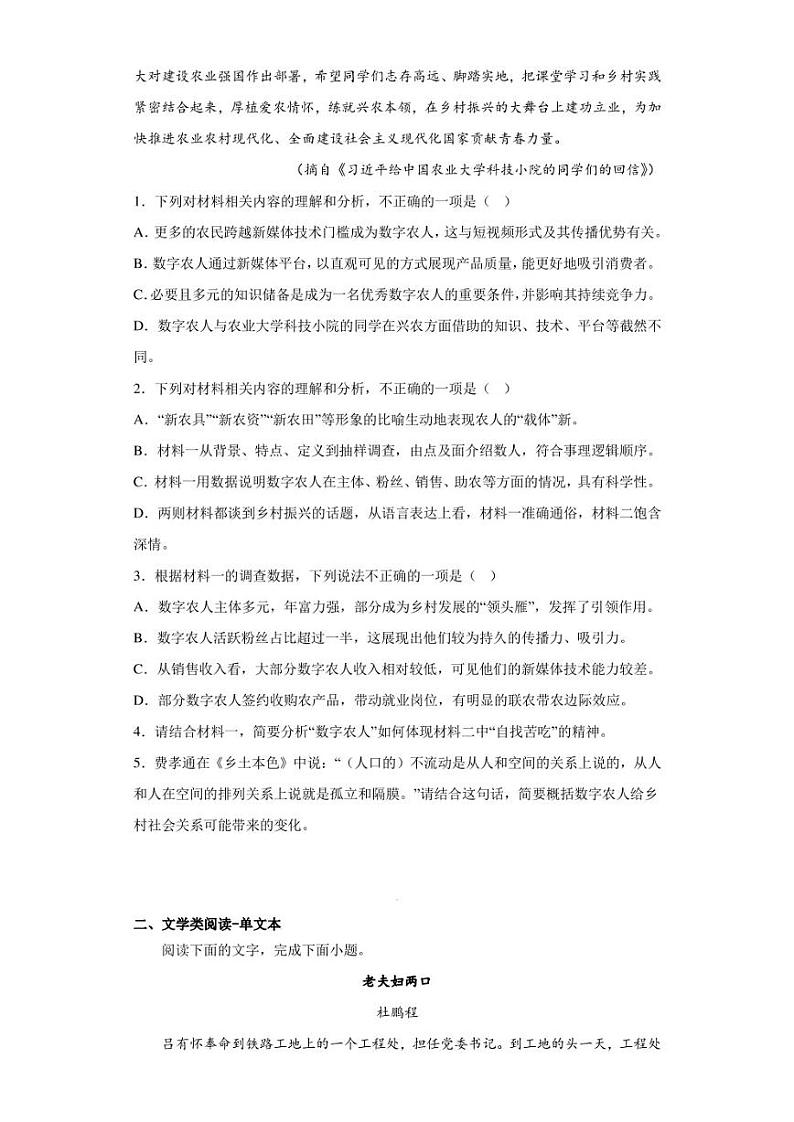 湖北省武汉市2022-2023学年高三5月模拟训练语文试题（含答案解析）第3页