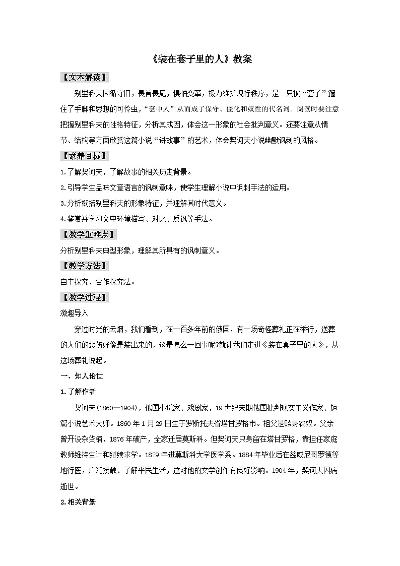 13.2 《装在套子里的人》（教案）01