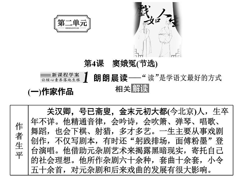 高中必修下册语文第4课《窦娥冤(节选)》PPT课件-统编版01