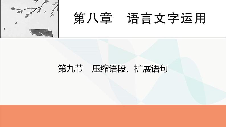 2024届高考语文一轮复习第8章语言文字运用10第9节压缩语段、扩展语句课件01