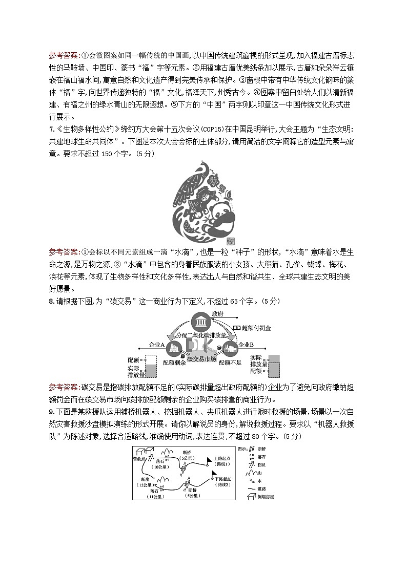 适用于新教材2024版高考语文一轮总复习第三部分语言文字运用任务突破练四十二图文转换部编版第3页