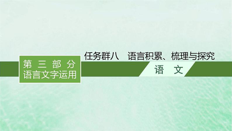 适用于新教材2024版高考语文一轮总复习第三部分语言文字运用任务群八语言积累梳理与探究课件部编版第1页