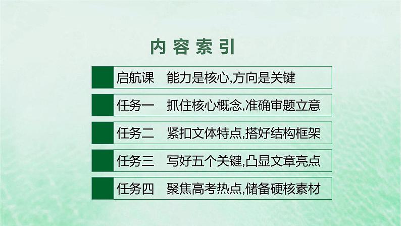 适用于新教材2024版高考语文一轮总复习第四部分写作任务群九高考作文写作指导与训练课件部编版02