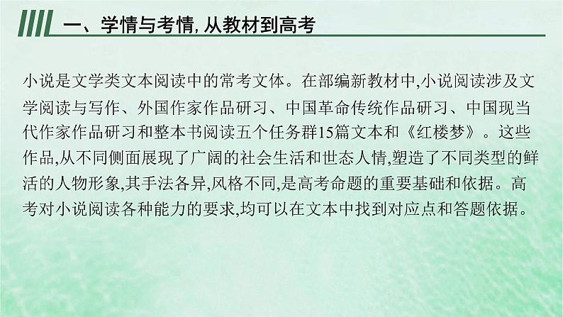 适用于新教材2024版高考语文一轮总复习第一部分现代文阅读任务群二文学类文本阅读__小说阅读课件部编版第4页