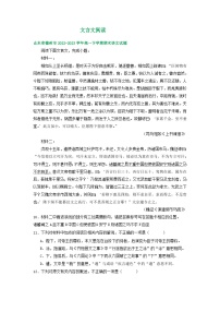 山东省部分地区2022-2023学年高一下学期期末语文试卷汇编：文言文阅读