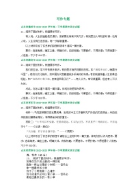 山东省部分地区2022-2023学年高一下学期期末语文试卷汇编：写作专题