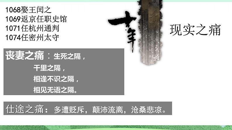 统编版高中语文选择性必修上册古诗词诵读《江城子 十年生死两茫茫》课件第7页