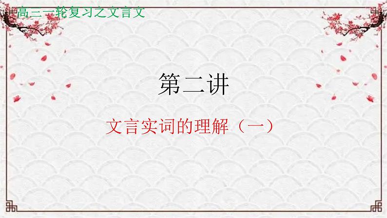 【备战2024年高考】语文 文言文阅读精讲 第二讲+文言实词理解（一）教案课件PPT01