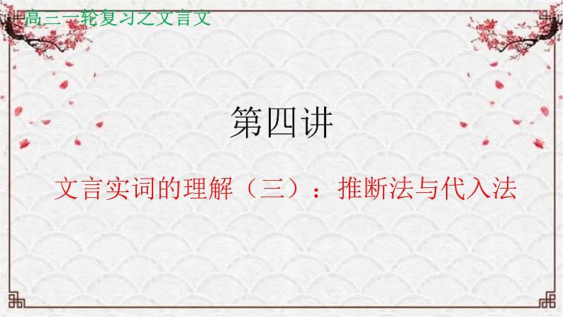 【备战2024年高考】语文 文言文阅读精讲 第四讲+文言实词理解（三）教案课件PPT01