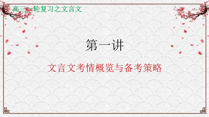 【备战2024年高考】语文 文言文阅读精讲 第一讲+文言文考情概览与备考策略教案课件PPT01