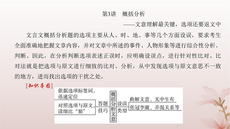 2024届高考语文一轮总复习第二部分古代诗文阅读板块一文言文阅读专题二常考题型篇第3讲概括分析课件第4页