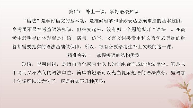 2024届高考语文一轮总复习第三部分语言文字运用板块一语言文字运用Ⅰ第2讲第1节补上一课学好语法知识课件第4页