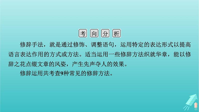 新教材适用2024版高考语文一轮总复习复习任务群4语言文字运用专题8语言文字运用分点突破6正确运用修辞手法课件第5页