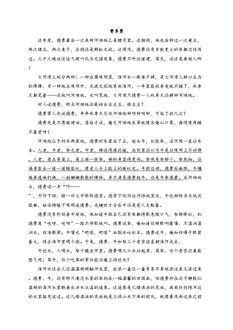 （3）文学类文本阅读——2023年高考语文真题模拟试题专项汇编第3页