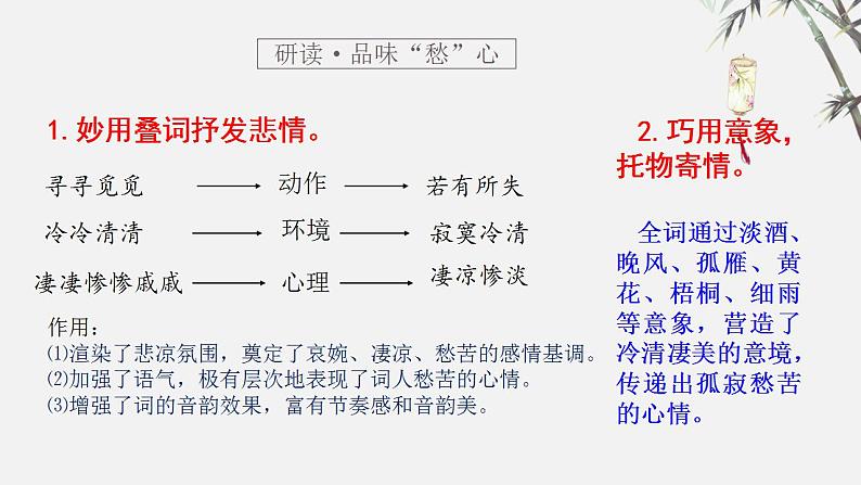 9.3《声声慢（寻寻觅觅）》课件 2023-2024学年统编版高中语文必修上册第8页