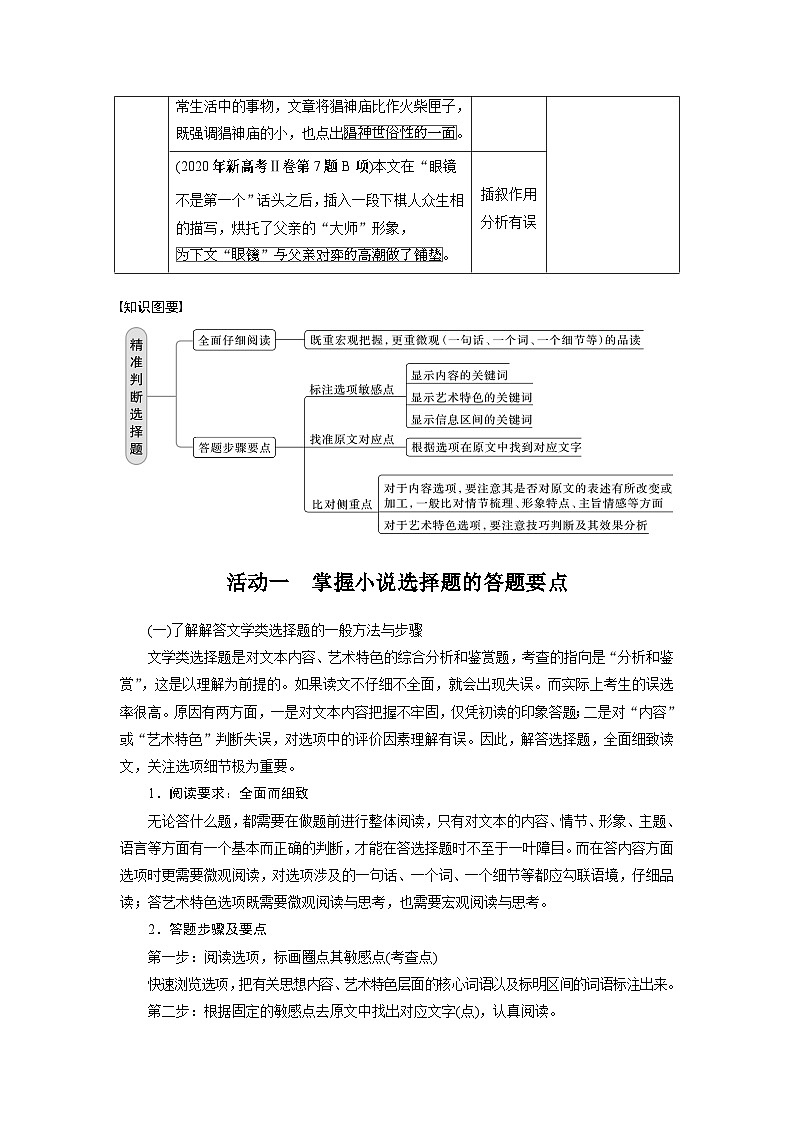 高考语文复习--学案19　精准判断选择题(小说、散文)——全面阅读，关注细节02