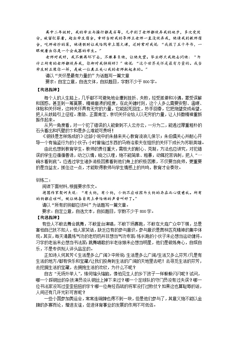 高考语文二轮专题复习教案：高考作文审题立意攻略（一）第3页