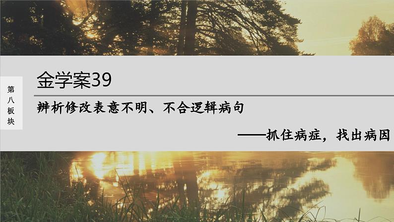 高考语文一轮复习--辨析修改表意不明、不合逻辑病句——抓住病症，找出病因（精品课件）01