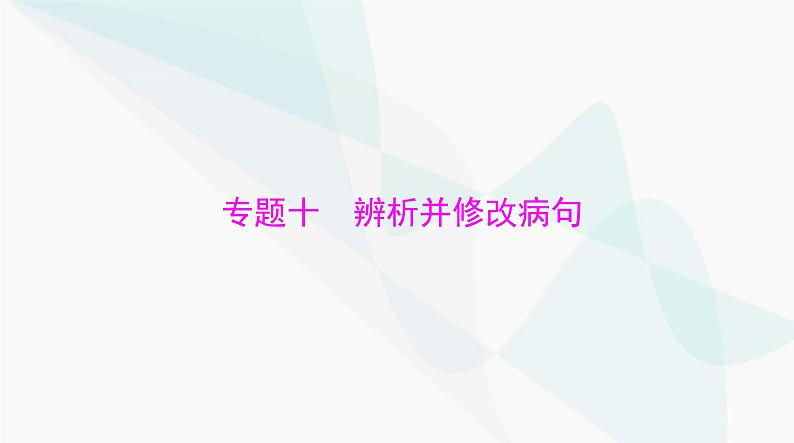 2024年高考语文一轮复习第三部分专题十辨析并修改病句课件第1页