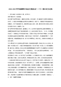 2022-2023学年新疆喀什地区巴楚县高二（下）期末语文试卷（含解析）