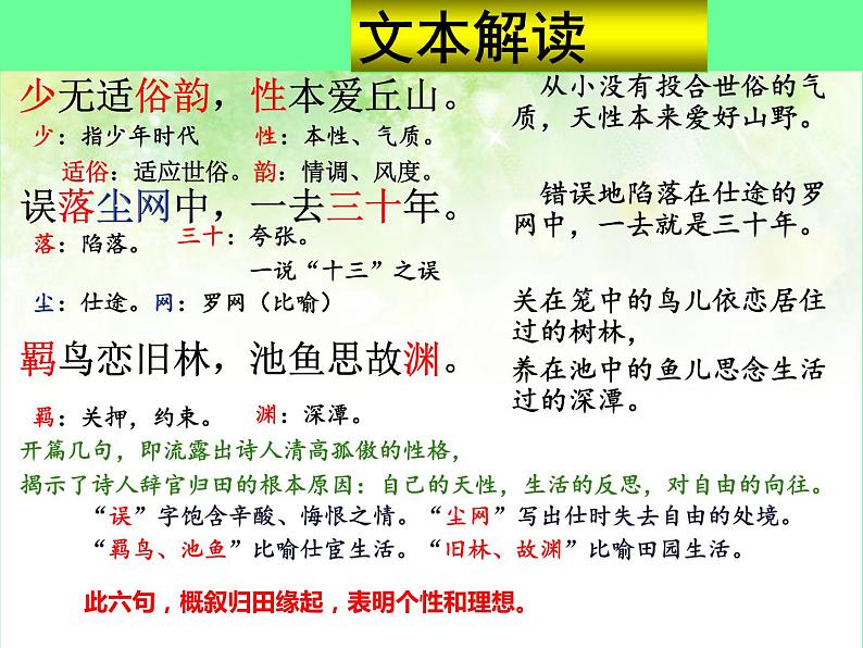 《归园田居(其一)》课件+2022-2023学年统编版高中语文必修上册07