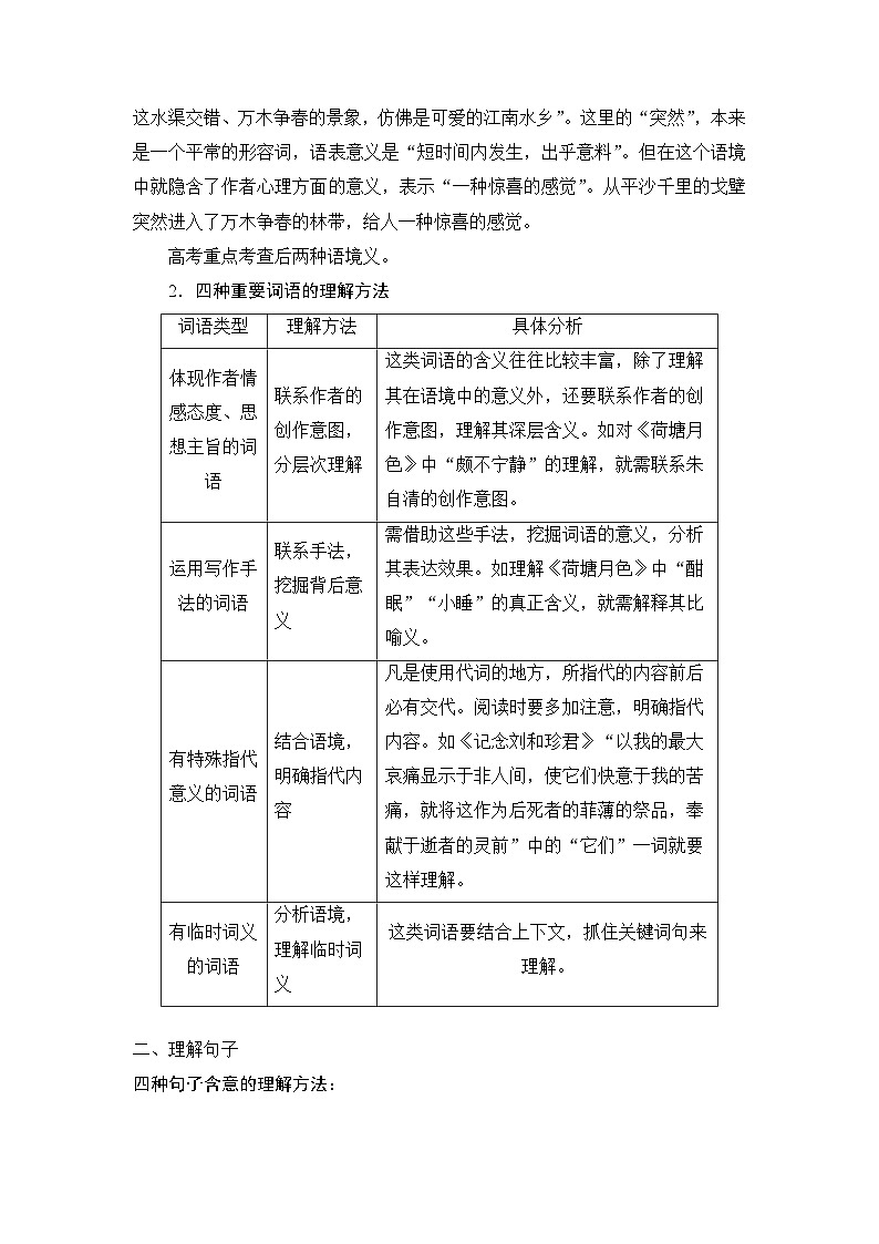 赏析词句意蕴-备战2024年高考语文一轮复习一本通（全国通用）（解析版）第3页