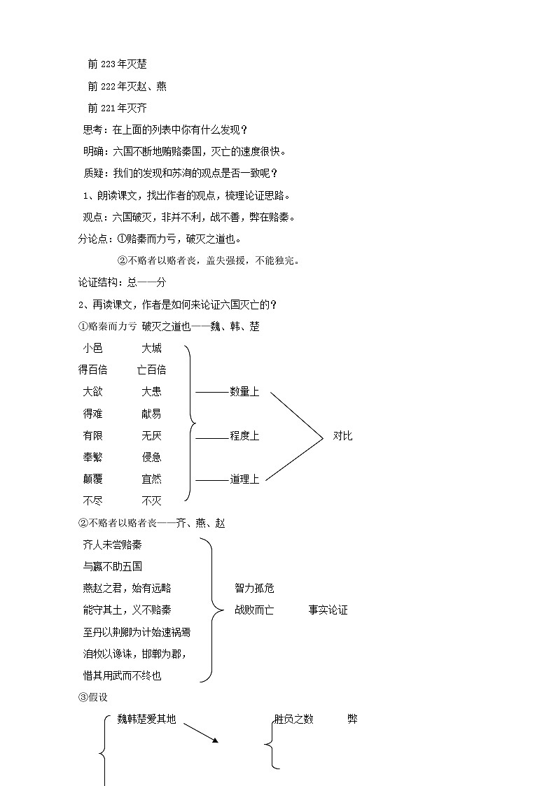 统编版高中语文必修下六国论第二课时 教案02