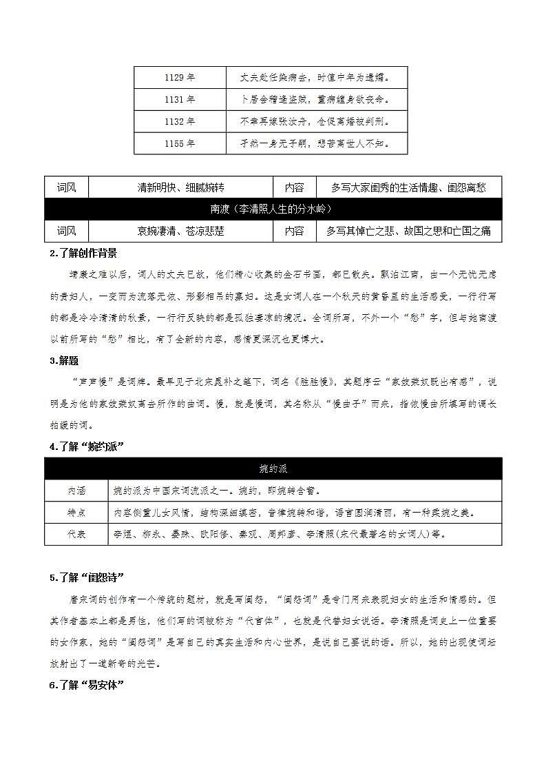 9.3《声声慢》（课件+教案+学案+同步练习+朗读素材）-人教统编版语文必修上册02