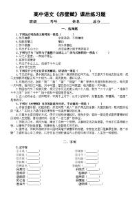 高中语文人教统编版必修 上册16.1 赤壁赋当堂检测题