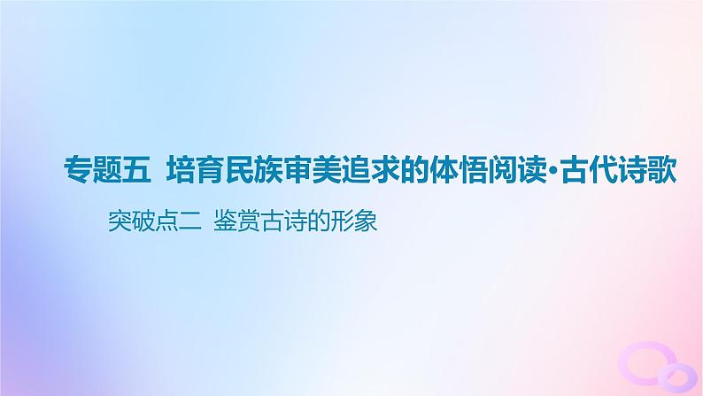 广东专用2024版高考语文大一轮总复习第二部分古代诗文阅读专题五培育民族审美追求的体悟阅读_古代诗歌突破点二鉴赏古诗的形象课件第1页