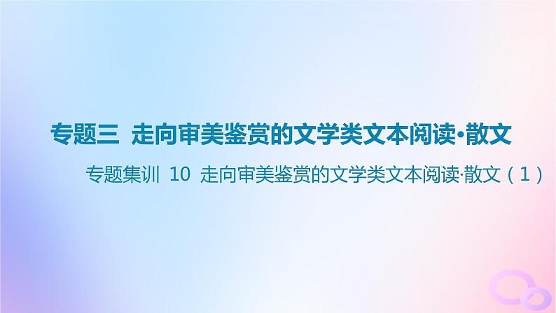 广东专用2024版高考语文大一轮总复习第一部分现代文阅读专题三走向审美鉴赏的文学类文本阅读_散文专题集训10课件第1页