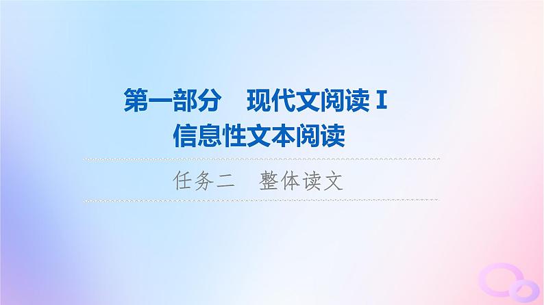 2024版高考语文一轮总复习第1部分现代文阅读Ⅰ任务2整体读文课件第1页