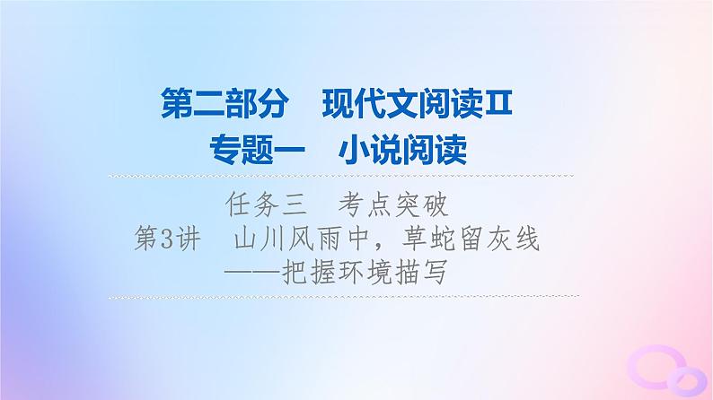 2024版高考语文一轮总复习第2部分现代文阅读Ⅱ专题1小说阅读任务3考点突破第3讲山川风雨中草蛇留灰线__把握环境描写课件第1页