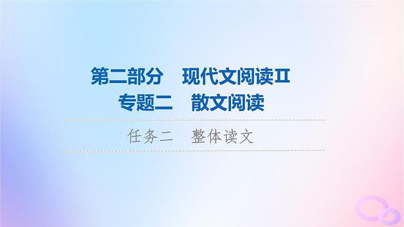 2024版高考语文一轮总复习第2部分现代文阅读Ⅱ专题2散文阅读任务2整体读文课件第1页