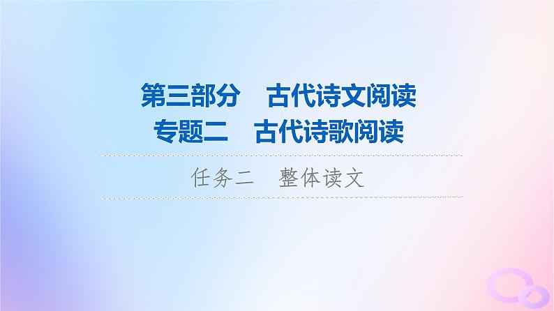 2024版高考语文一轮总复习第3部分古代诗文阅读专题2古代诗歌阅读任务2整体读文课件第1页